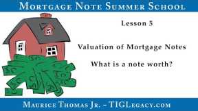 Valuation of Mortgage Notes ~ Note Investing Summer School Lesson 5